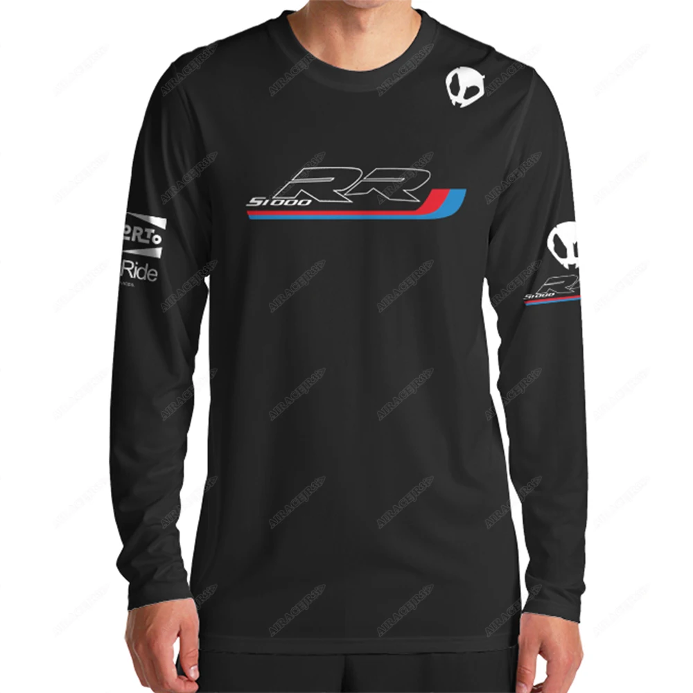 

S1000 RR For BMW Motorcycle Motorrad Team Motorsport Superbike Racing Black Long T-Shirt Men's Summer Quick Dry Anti-UV Jerseys