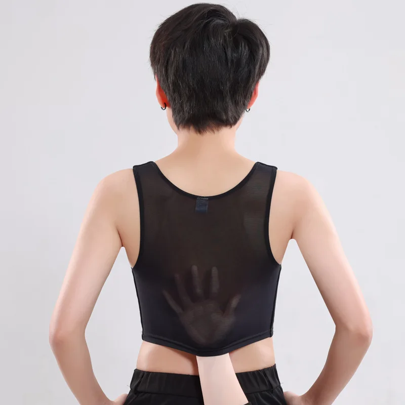 Front Zipper Breast Binder Transmen Lesbian Elastic Breathable Bustier Shirt Summer Comfort Women Les Shapewear Corset Top
