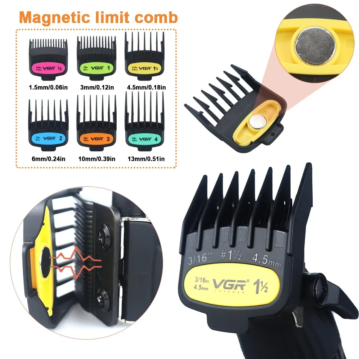 VGR ماكينة حلاقة شعر احترافية ماكينة قص شعر لاسلكي...