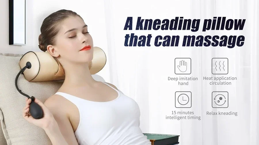 Electric Multifunctional Massage Device Neck Back Waist Health Relaxation Pillow Massager_voghion.com
