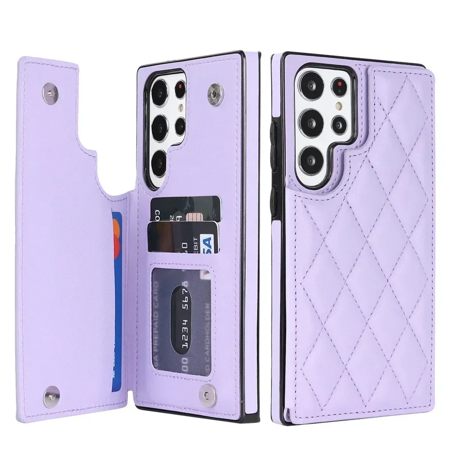 Enhanced Product Title:  
Elegant Double Button Leather Wallet Card Case - Compact and Stylish Design