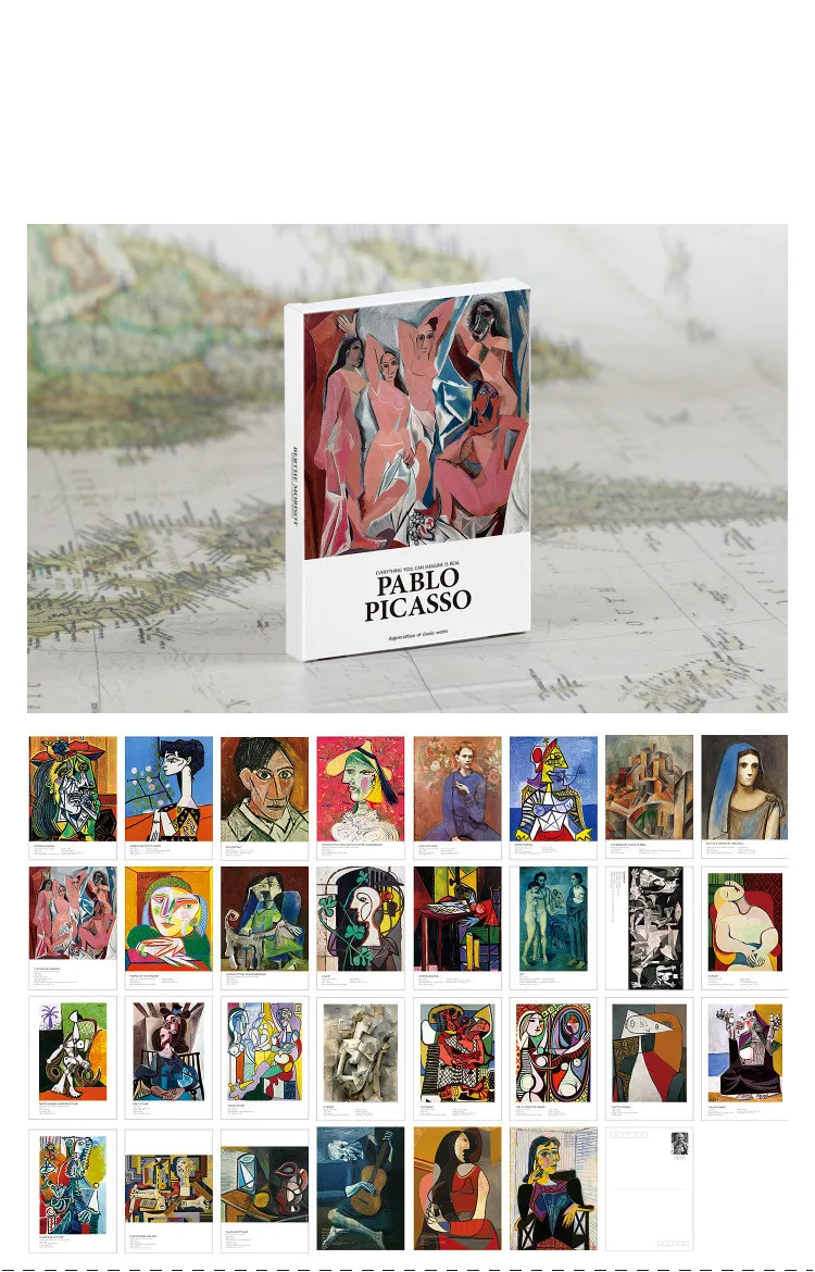 30 teile/los Kunstmuseum Serie Postkarten Malerei Gruß karte Boxed Wunsch karte Englisch Postkarte Mode Geschenk Nachricht Dekoration – Detail 13