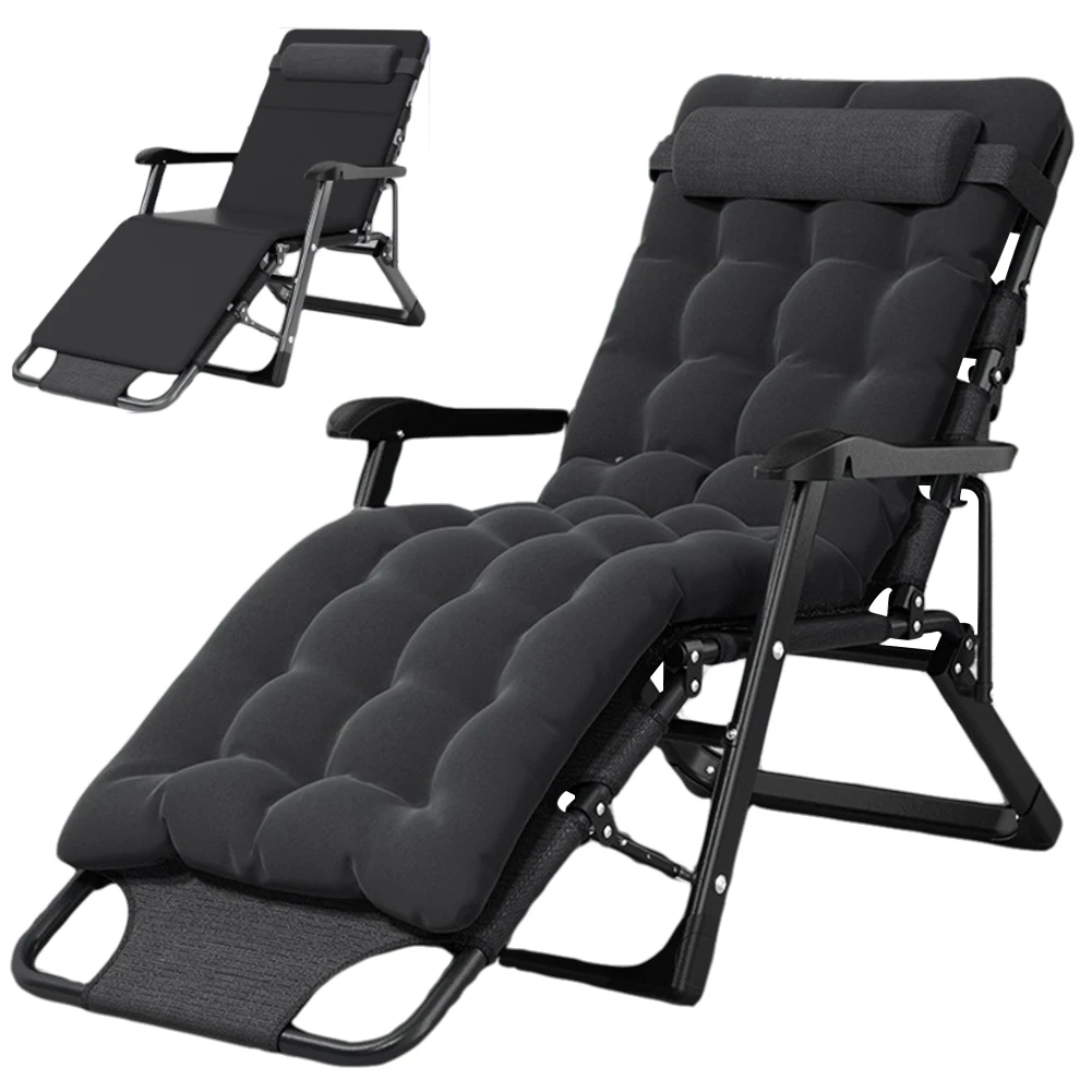 Lounge Chair Folding Living Room Balcony Chaise Lazy Sofa Sleeping Cots with Mattress Recliner Chair For Pool Side Lawn