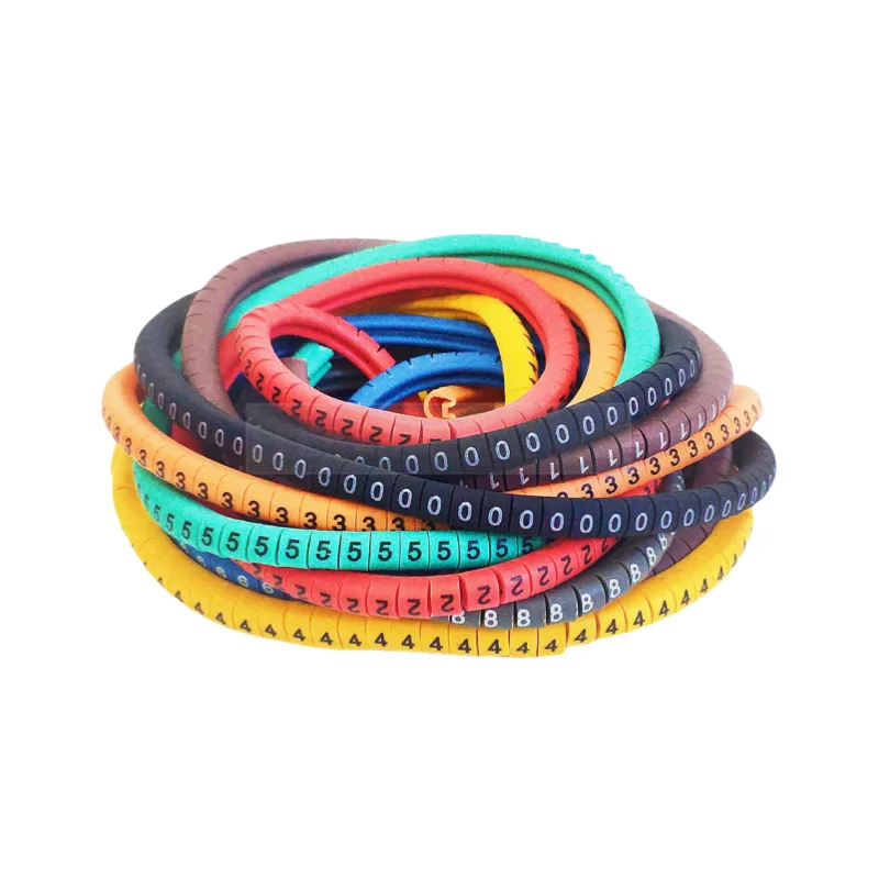 Cable Marker Wire Label EC-0 EC-1 500pcs Mark Number Wire 0 to 9 Colored 2.5 sqmm insulation PVC