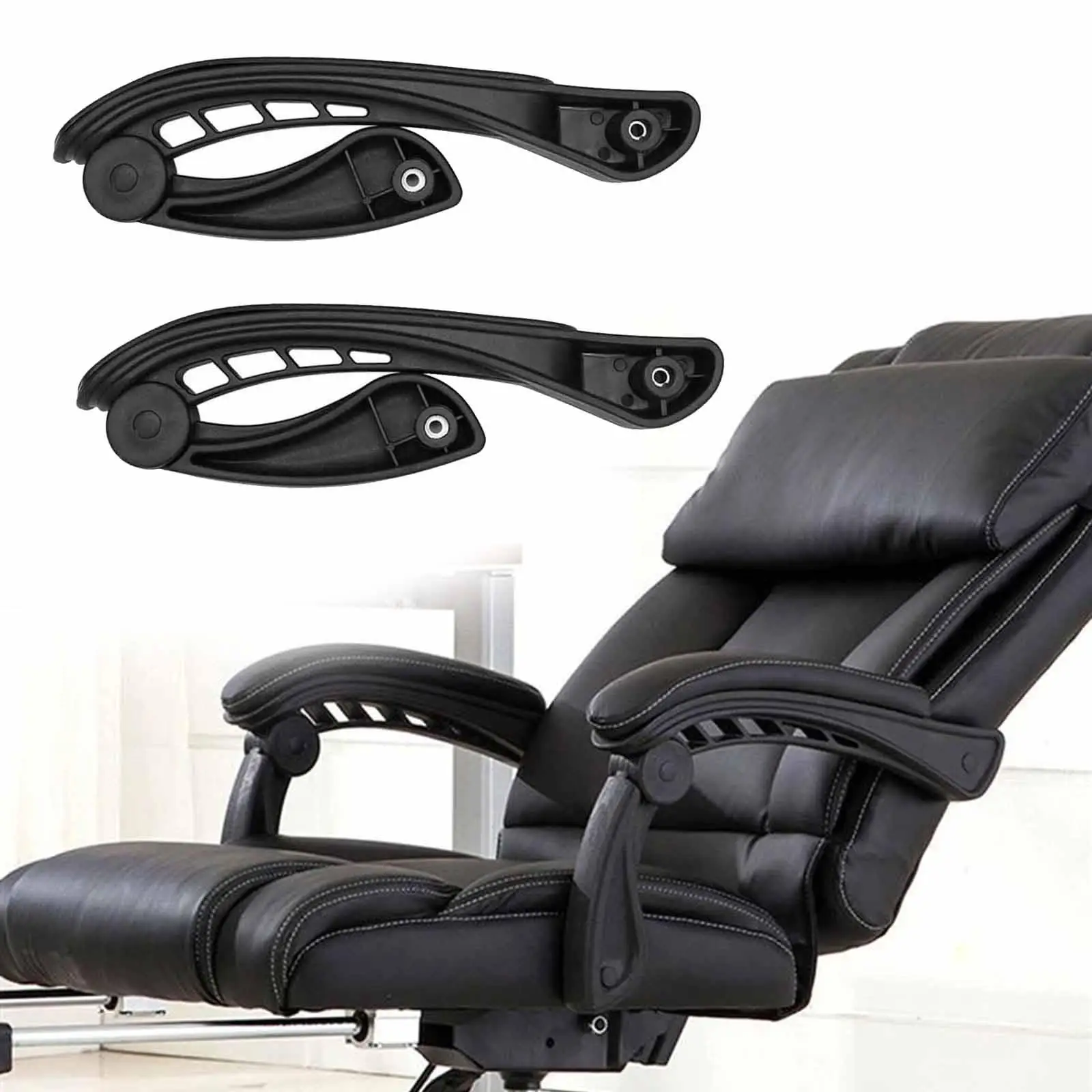 2x Universal Office Chair Armrest Accessory Replacement Armrest Chair Armrest Reusable Movable for Gaming Chair Computer Chair