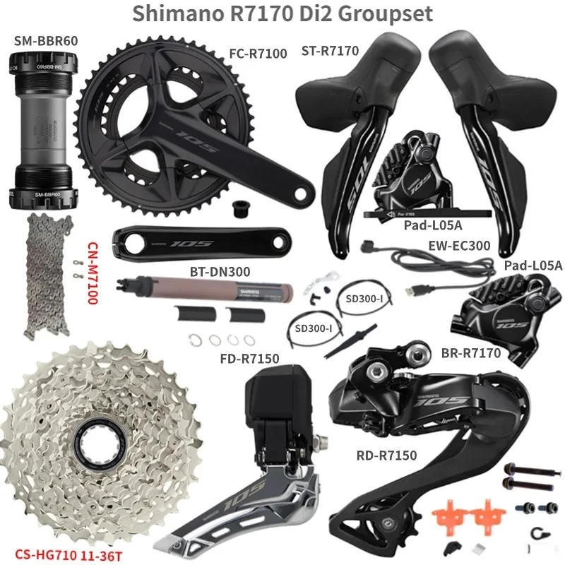 Shimano 105 Di2 R7170 2x12 Speed Groupset Road Disc Brake
