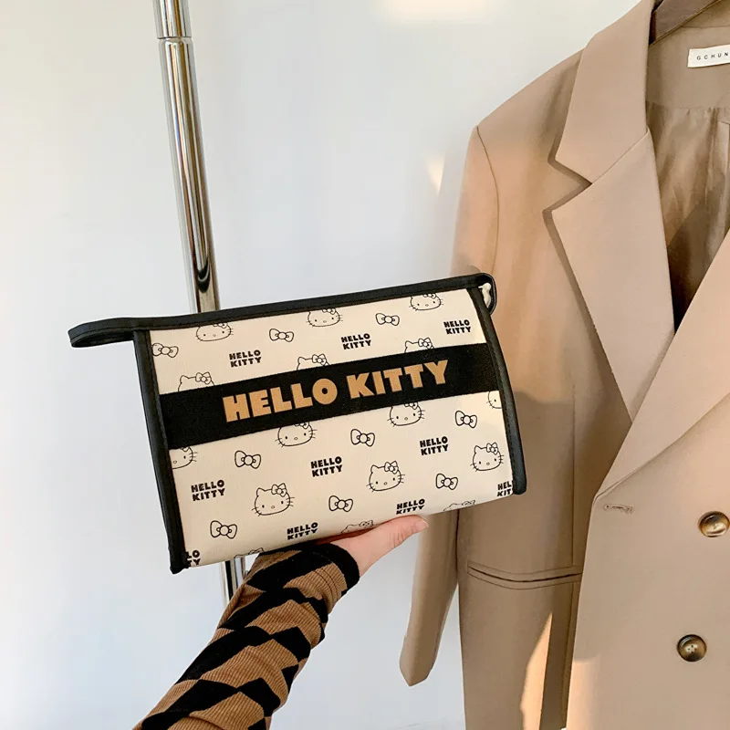 Sanrio hello kitty Handbag Girl Canvas Shoulder Bag cute cosmetic bag Travel Storage Bag Fashion Tote Bag Makeup Bag Wash Bag 6