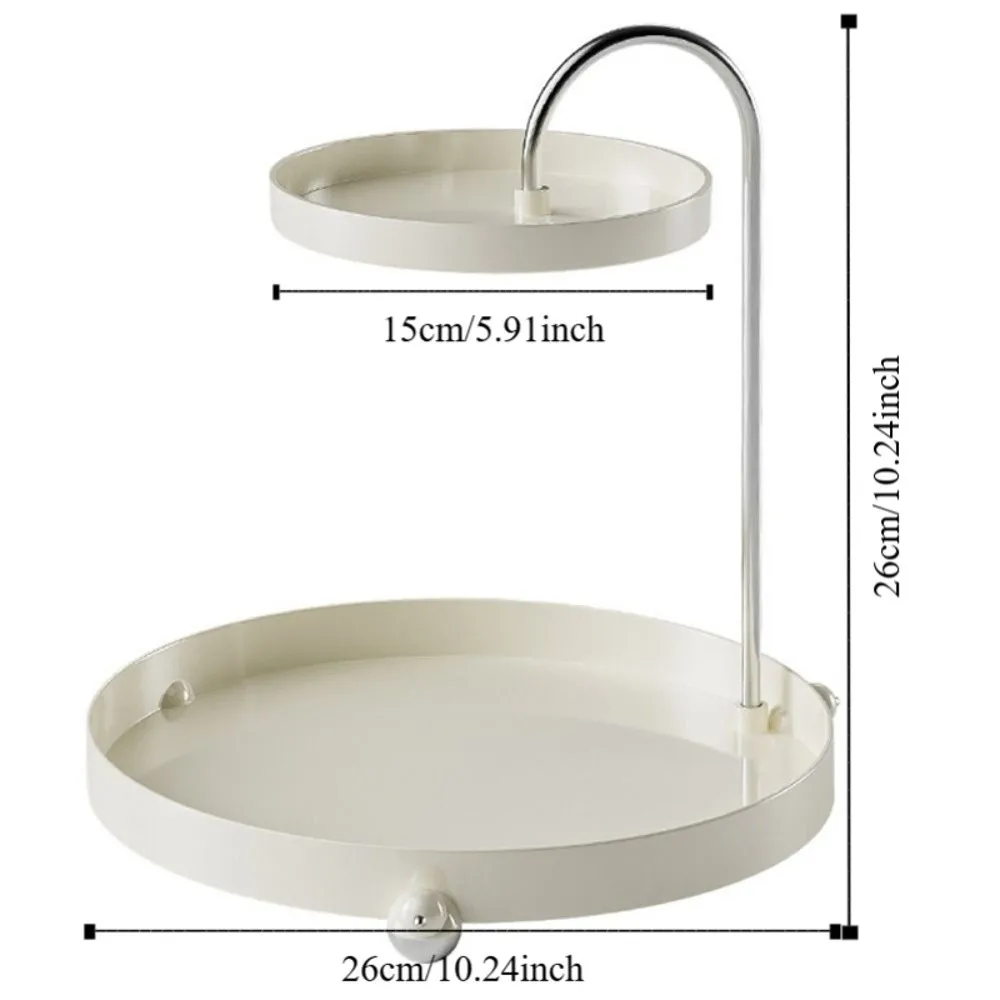 Acrylic Makeup Organizer Tray Double Layer Spinning Holder Display Rack Large Capacity Decorative Vanity Organizer