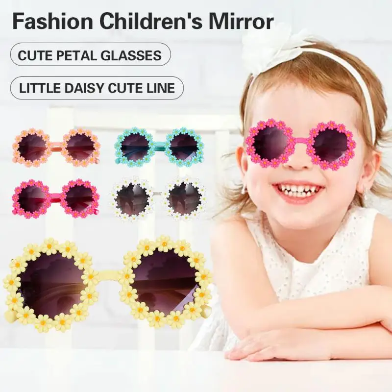 

Детские солнцезащитные очки с круглыми цветами, 1-5 шт.