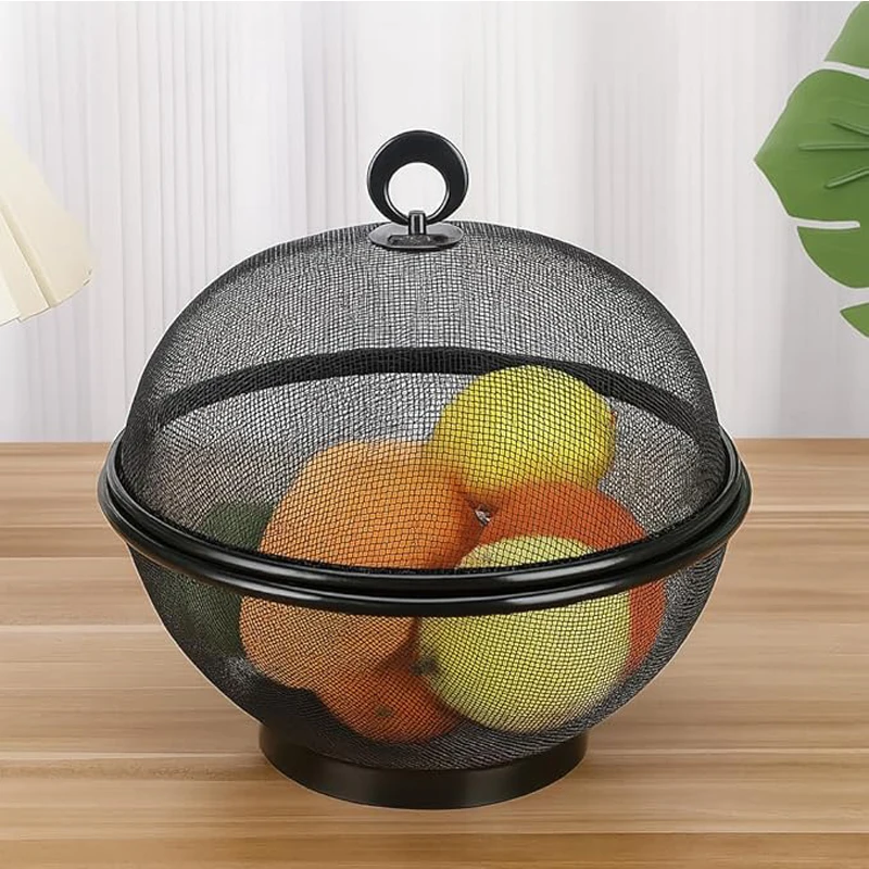 1 Stück 25 cm (10 Zoll) Obstkorb mit Fliegengitterdeckel, ideal für Küche, Esszimmer und Garten, perfekt zur Aufbewahrung von Obst und Gemüse. Ideal als Geschenk._voghion.com