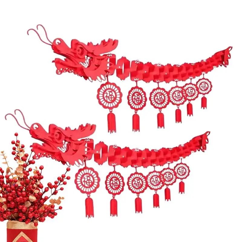 

2024 Spring Festival Pendant Lunar New Year Ornaments Traditional Chinese Dragon Ornament Traditional Chinese Red Festival Decor