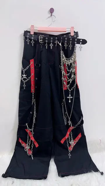 Wide Leg Cross Chain Trousers 3