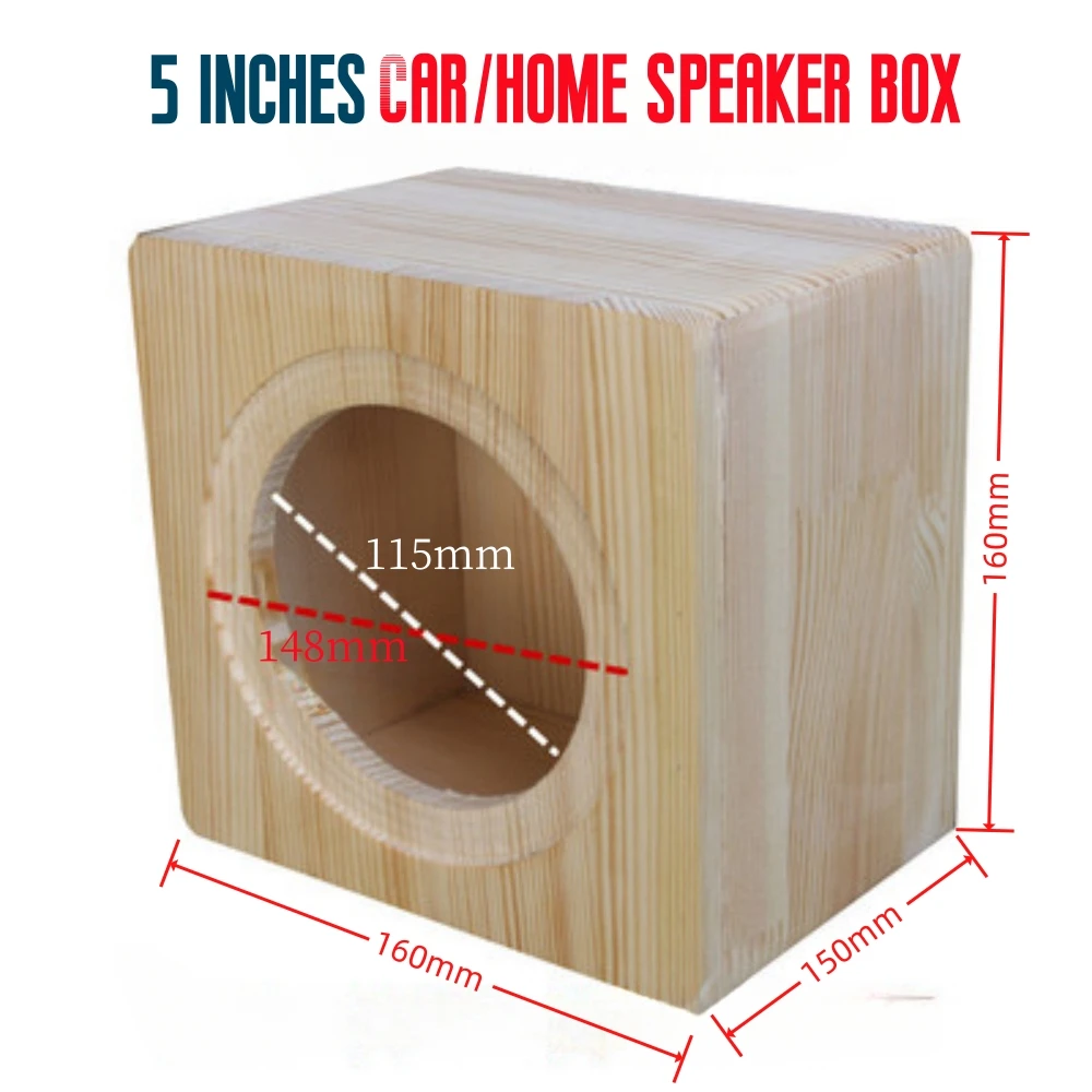 DIY Vehicle Audio Modification, Solid Wood Speaker Housing, 5-inch Car/Household High Pitched, Mid Pitched Subwoofer Empty Box