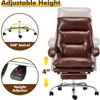 Executive Office Chair with Footrest, 350 LBS, Reclining, Big and Tall, Computer Gaming, Home Office, Desk Chair, Adjustable PU 6