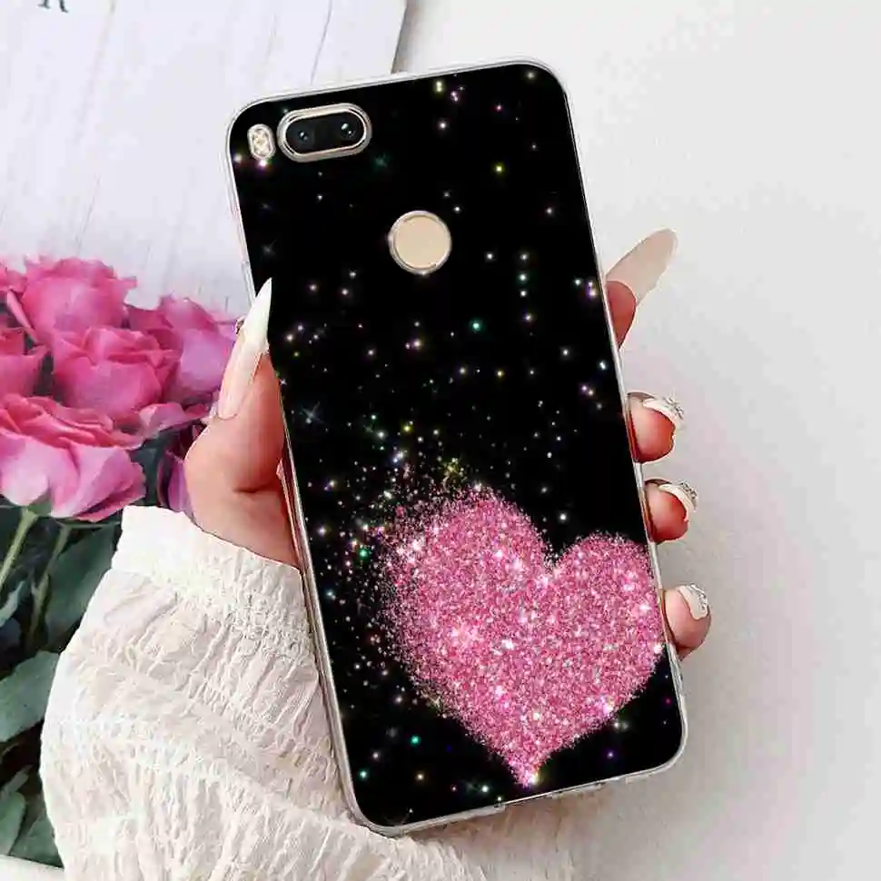 Love Pop Print TPU Soft Silicone Phone Case with Floral Design