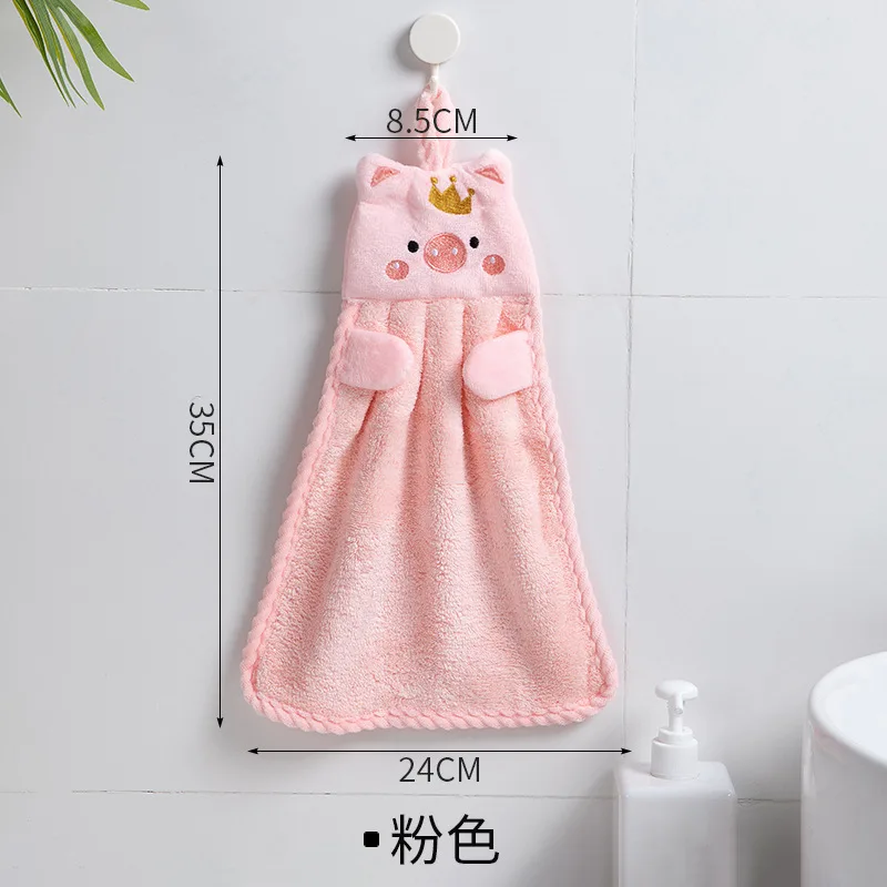 Hanging Hand Towel Household Cute Goose Hand Towel Kitchen Bathroom Water  Absorbent Non-Linting Children's Hand Towel