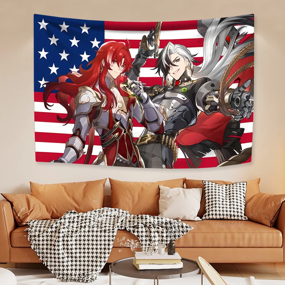 Game Tapestry Boothills And Argentis American Flag Home Decor Wall Hanging Bedroom Dorm Background Sofa Blanket tapestry decorations