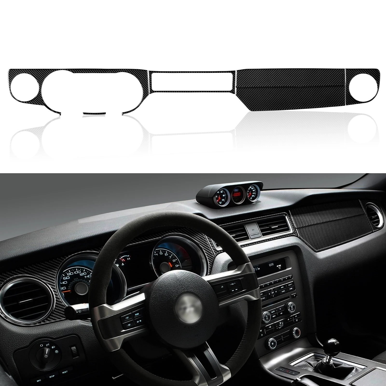 Carbon Fiber Sticker Decal Car Center Consoles Instrument Panel ...