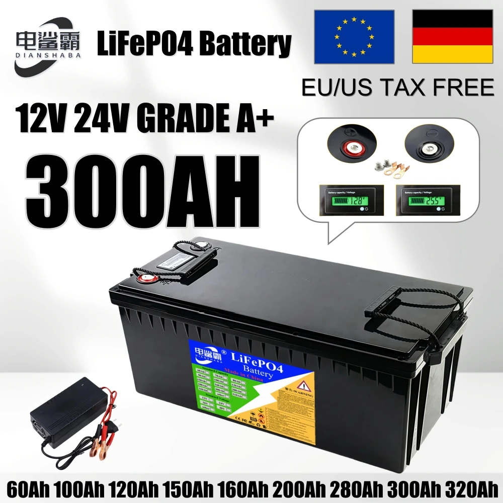 12.8V 24V 320Ah 300Ah 120Ah 200Ah 280Ah LiFePO4 battery pack 12.8V Suitable for RV camping battery pack power tool battery rechargeable battery lifepo4 battery