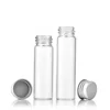 15/25/60/80/100ml Mini Clear Glass Bottles Screw Top Aluminum Lids Sealed Container Sample Capsule Tube Jars Transparent Vial 1