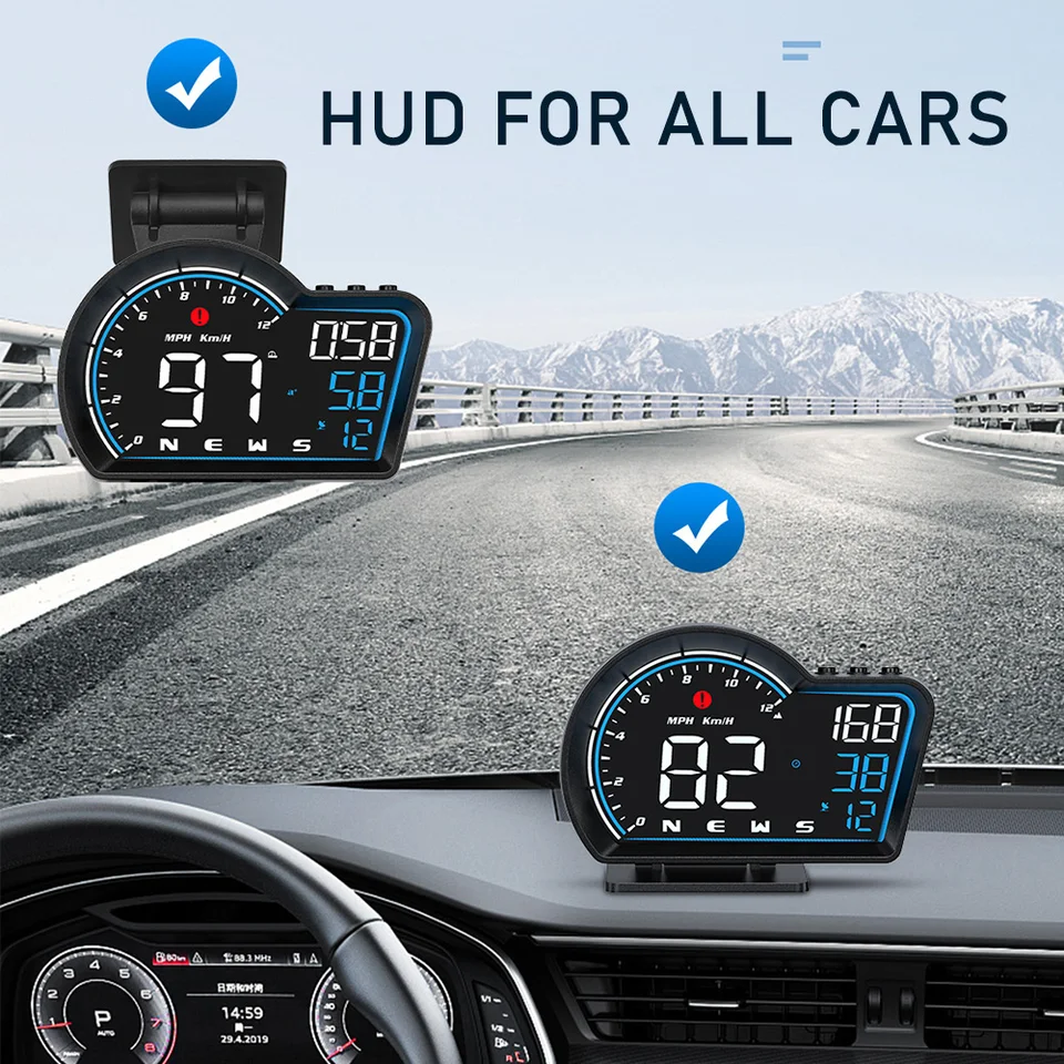 Compteur de vitesse GPS numérique intelligent pour voiture, HUD, conduite  sûre, alarme de survitesse, GPS pour tous les accessoires de voiture,  ordinateur de bord - AliExpress