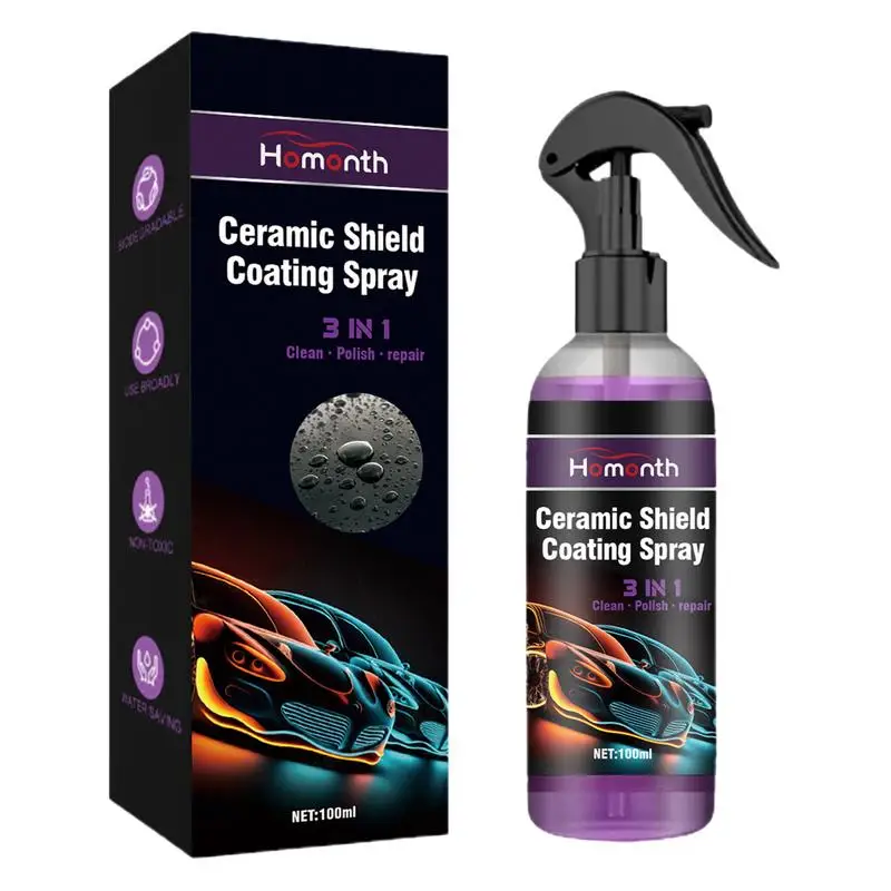 

3 In 1 Ceramic Coating Spray Auto 100ml Hydrophobic Polishing Spraying Wax Vehicles Paint Protection And Shine Spray For Car