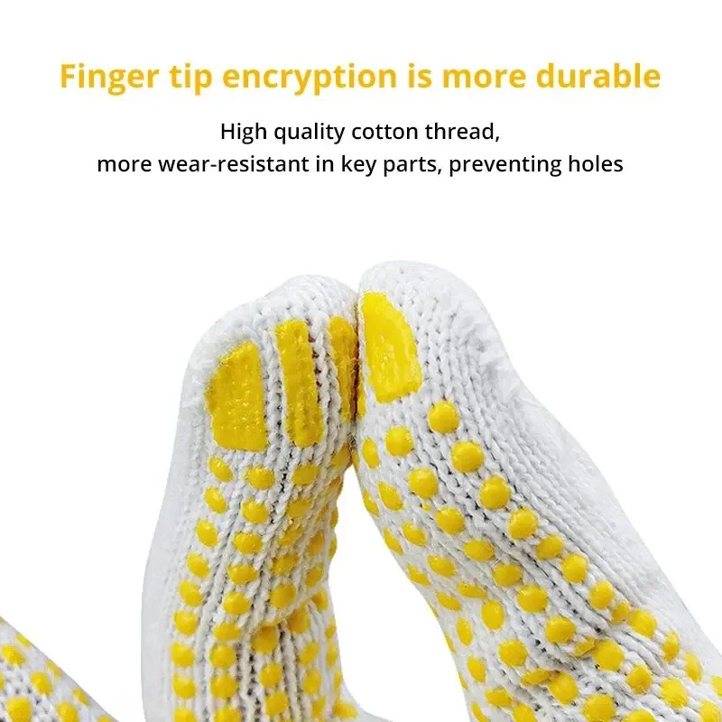 12 Pairs Work Gloves With Anti Slip Grip PVC Dots Safety Cotton Protection For Painter Mechanic Industrial Construction protective gloves safety gloves cotton gloves cotton work gloves