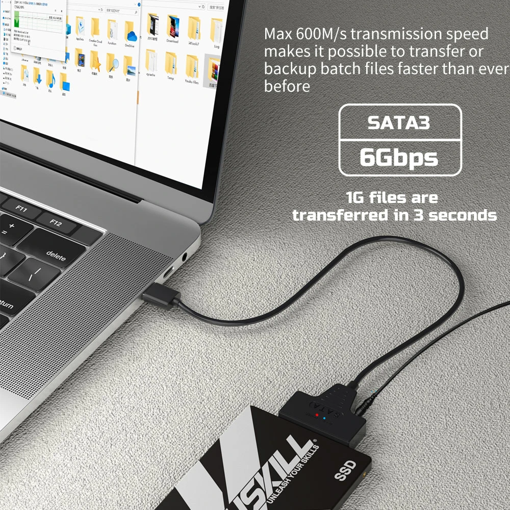 UGREEN Adattatore SATA USB 3.0 per SSD HDD 2.5 6TB, Cavo Slim 5Gbps UASP Trim Smart, Compatibile con 870 Evo Crucial Seagate, PS4, Xbox
