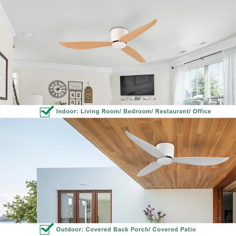 Ceiling Fan Bedroom Dining Room Living Room Intelligent Remote Control 6-Speed Nordic Style Home No Light 110-220v