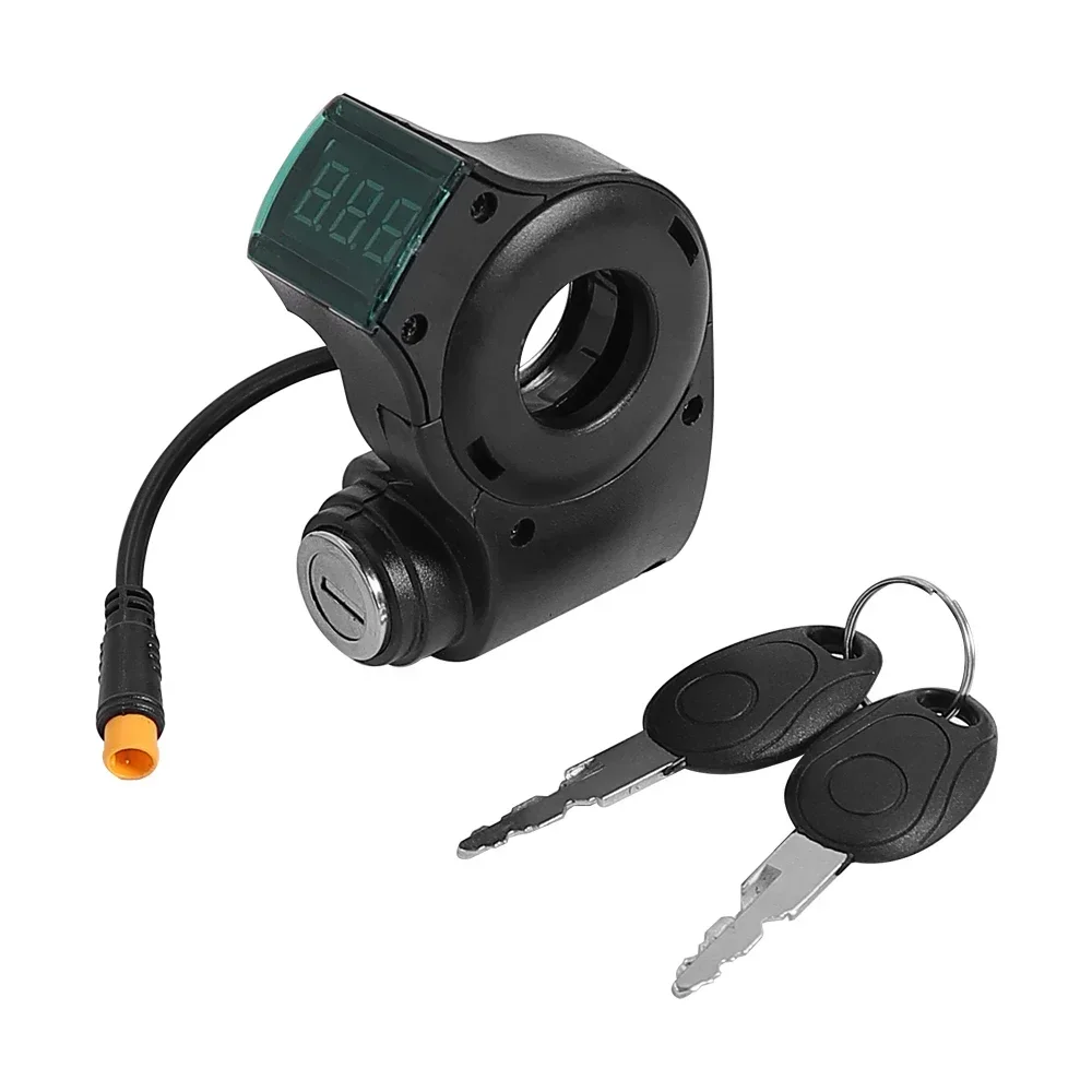 3-Pin Zündschloss mit Daumengashebel für KUGOO M4 und XiaoMi M365 Elektroroller, Voltmeter mit Digitaler Spannungsanzeige und Schalter – Detail 6