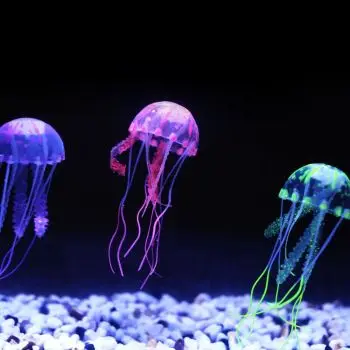 Artificial Vivid Jellyfish Silicone Fish Tank Decor Aquarium Decoration Ornament 3 Months Warranty