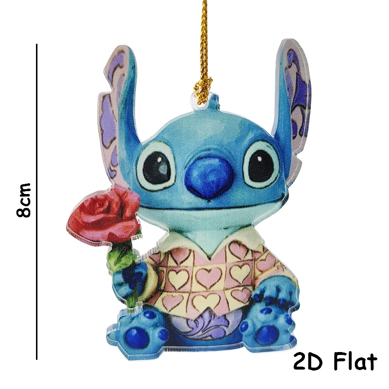 Christmas Tree Ornaments Cartoon Disney's Lilo & Stitch Car Rear View  Mirror Acrylic Flat Bag Hang Pendant Kids Toys Party Decor - AliExpress