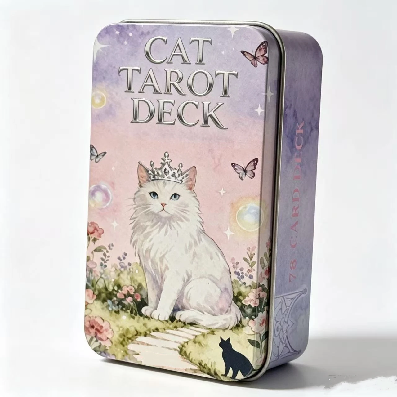 Whimsical Cat Tarot Deck in Decorative Tin with Illustrated Guidebook