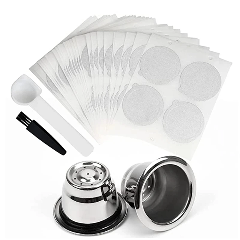 

Reusable Coffee Pods Refillable Coffee Capsules Stainless Steel Reusable Pods With Lids Fit For Nespresso Coffee Machine
