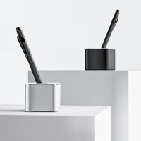 Portable Metal Pen Holder Aluminum Pen Holder with Non-Slip Pad - Versatile Desk Organizer for Bathroom & Office Supplie 2