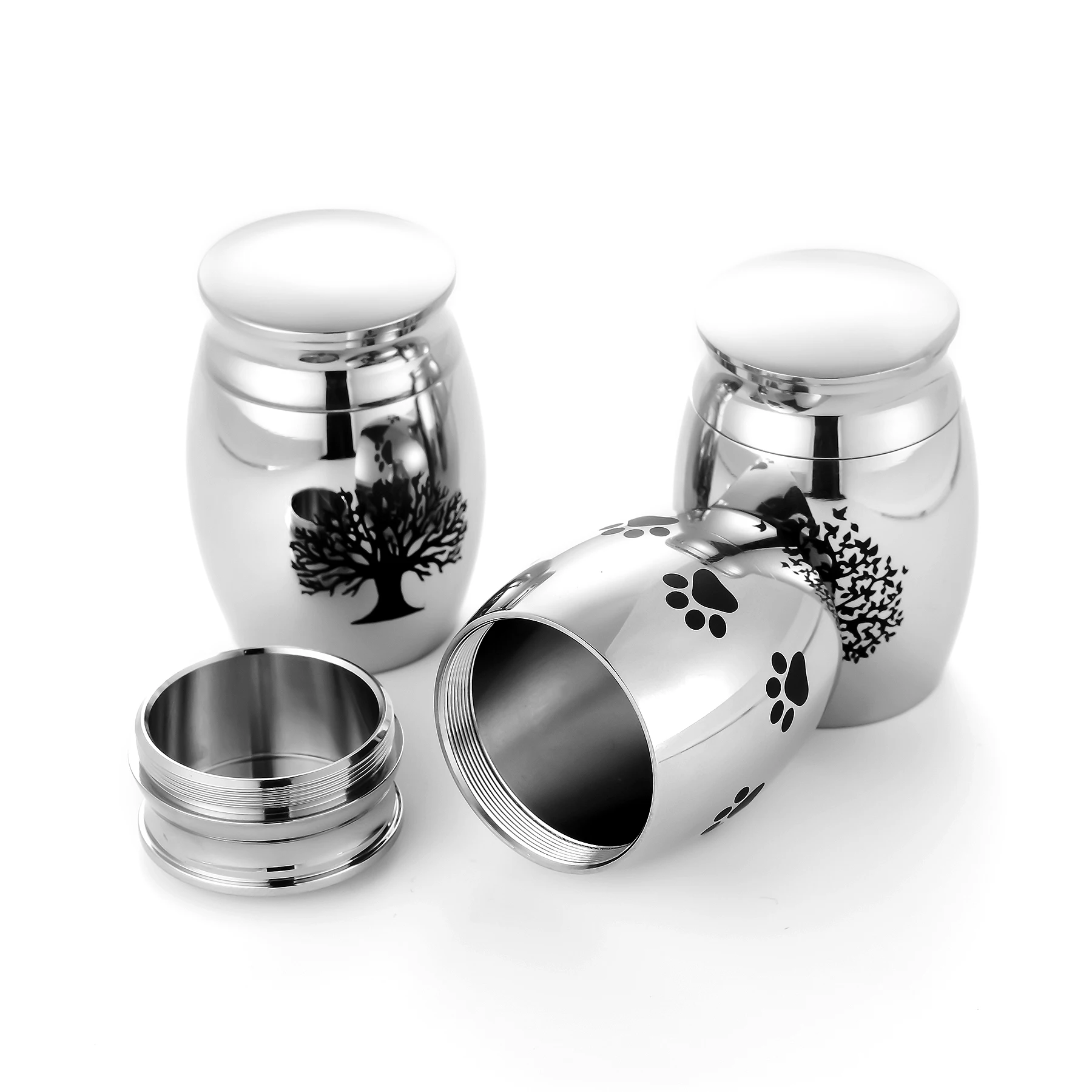 316 Stainless Steel Cremation Urn-Funeral Holder Keepsake High Polished Human Pet Ashes