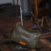 

Women's Messenger Bag Top Layer Cowhide Women's Small Square Bag Luxury Brand Retro Street Leisure Simple Fashion Shoulder Bag