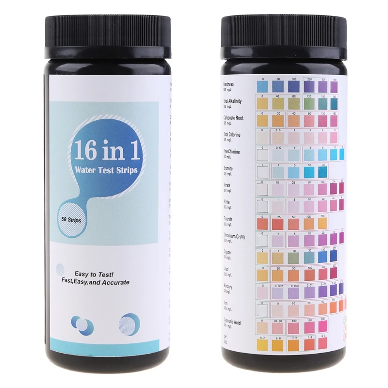 50/100Pcs Drinking Water Test Strips Upgrade 14-in-1/16-in-1 Water Quality Test for Well Tap Easy Quick Detect Hardness PH