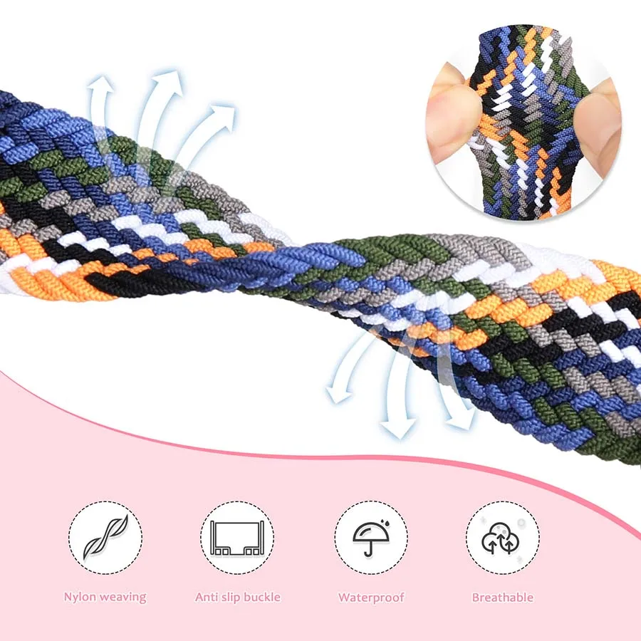 Nylon Braided Loop Strap Wristband in Elegant Design