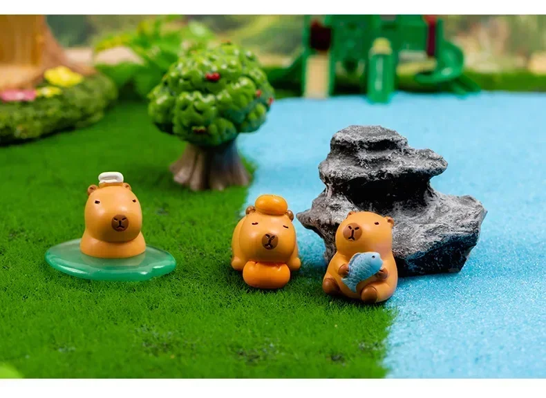 Resin Cartoon Capybara Statue DIY Miniature Figurine Multicolor Garden Ornament Figurines & Miniatures