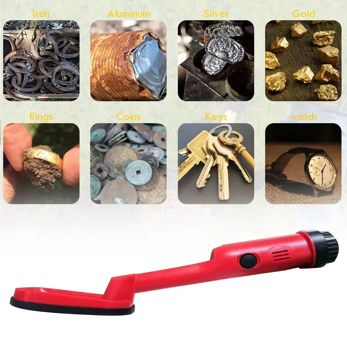 Treasure Hunter GT120 Handheld Diving Metal Detector Pinpointer Pointer Probe Waterproof  Metal Pinpointing 4.2" Search Coil 6