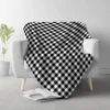 130x150cm Flannel Blanket Queen Size for Couch Sofa BedBuffalo Plaid Decor Green and White Checkered Blanket Soft Lightweight 2