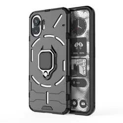 Shockproof Armor Protective Case for Nothing Phone 2 - Hard PC Silicone Back Cover (DarkBlack)