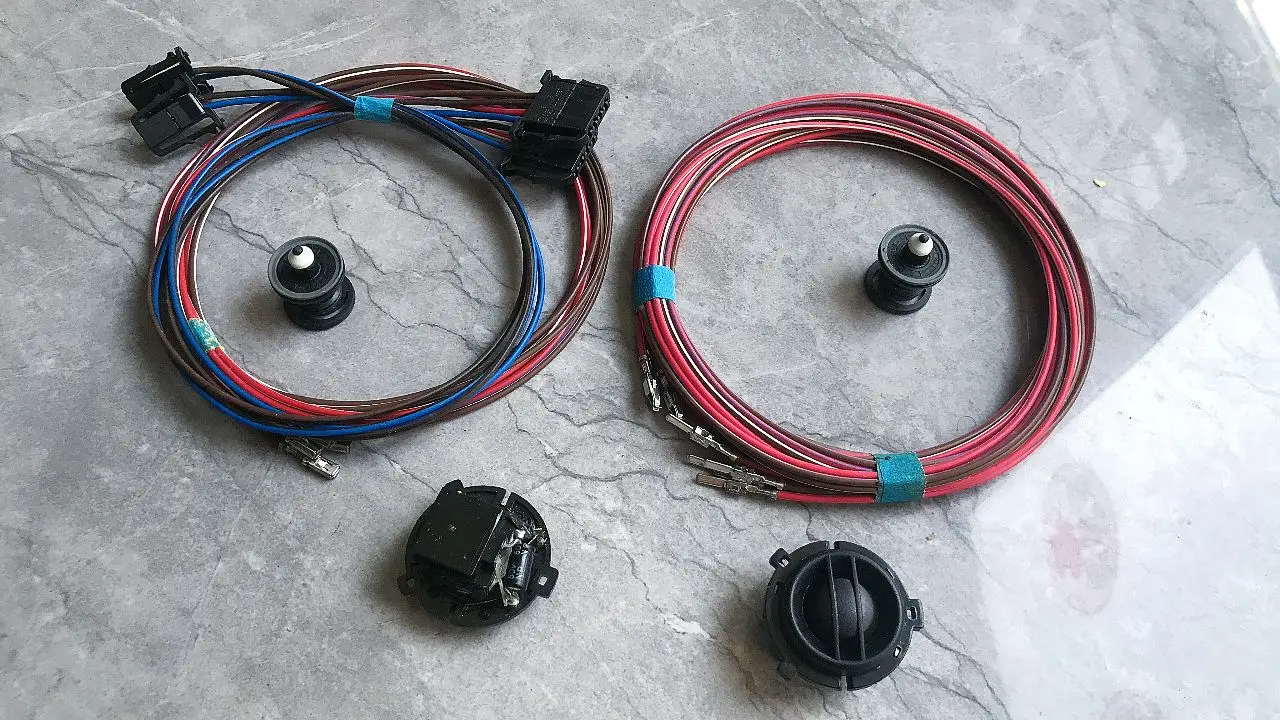 CESHUNZAI Tweeter Speakers Rear Door Powered Loudspeaker Tweeter Car Speaker And Wires For VW Golf G T I Jetta MK6 Scorocco