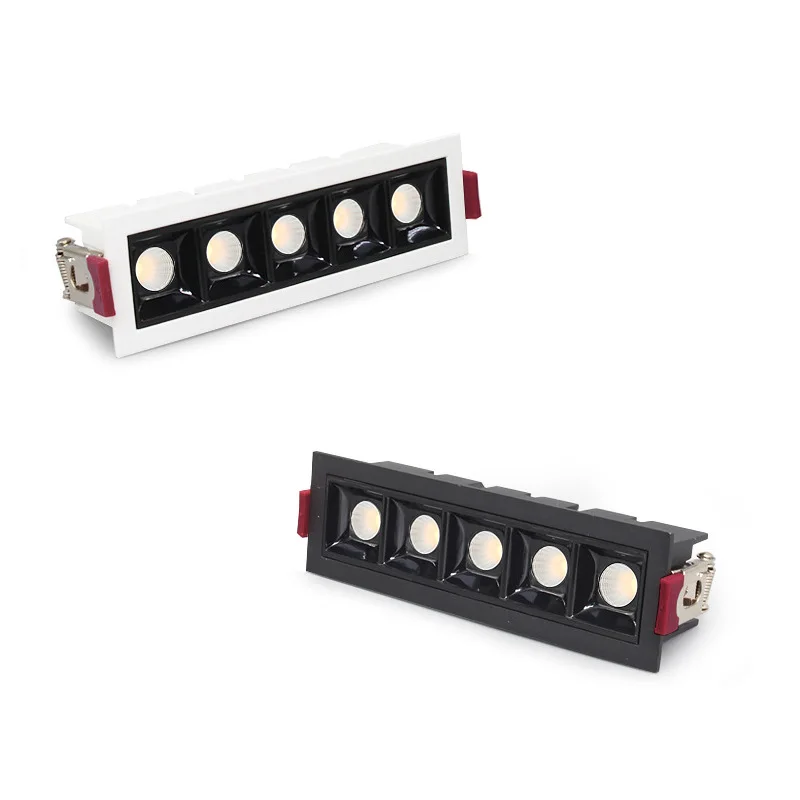 Recessed Bar Rectangle Led Ceiling Grille Light 10W 20W 30W AC110V 220V Led Linear Light OSRAM Chip Spot Lamp Down light