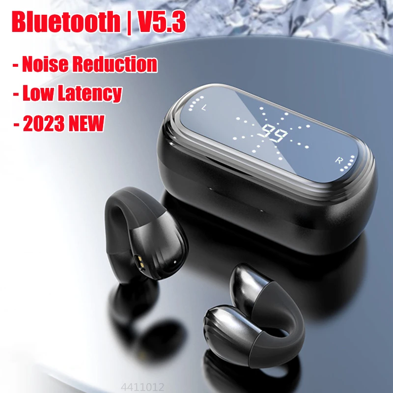 

2023 NEW TWS Wireless Bone Conduction Bluetooth Earbuds Noise Reduction Headset 9D HIFI Stereo Music Earphone for iphone