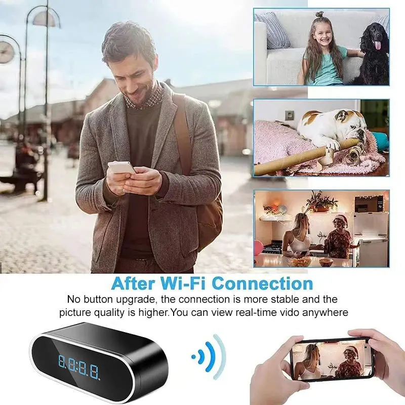 Mini Camera Clock Full HD Wireless Wifi Control Infrared Night Vision DVR Camera Home Monitoring Video wifi camera,mini camera,surveillance camera,wifi ip camera