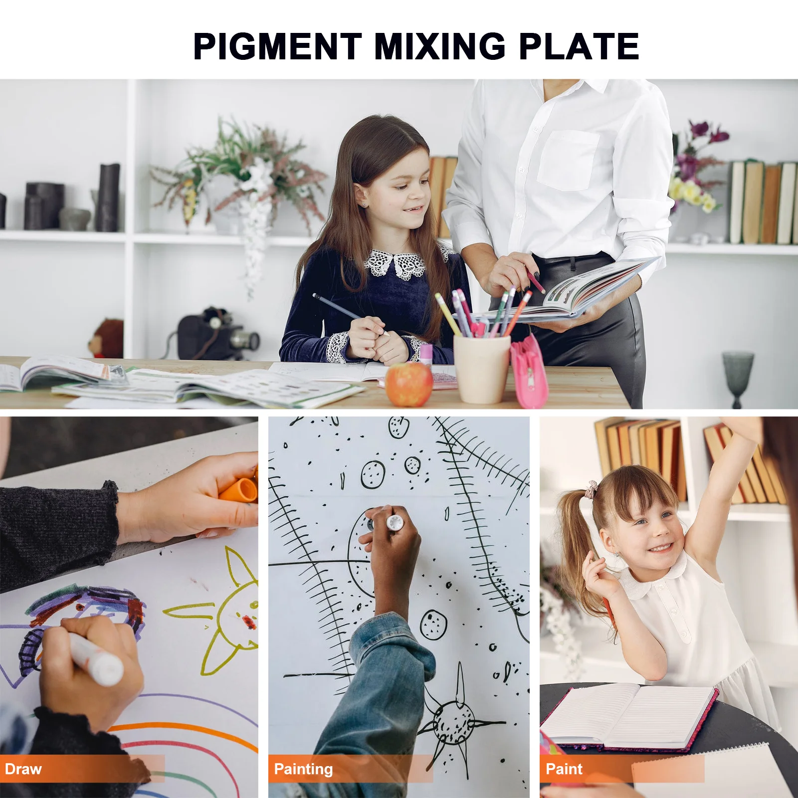 Ceramic Palette Paint Tray Paint Tray Pigment Mixing Plate Gouache Color Student Art Supplies Stationery Painting Tools