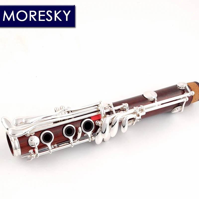 MORESKY Cocobolo Wood Professional Clarinet Bb Silver Plated Keys Sib Klarnet
