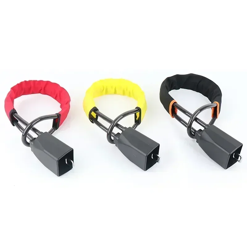 Universal Car Steering Wheel Lock with Seat Belt Socket and Steel Cable - Anti-Theft Protection Device with 3 Keys